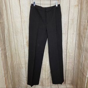 Womyn Brown Pinstripe Straight Leg Trousers Sz 2